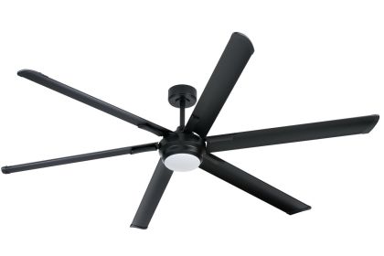 Matte Black 6-Blade Ceiling Fan With LED Light Kit And Remote Control