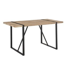 55 Inch Modern Countryside Style Industrial Rectangular MDF Wood Colored Countryside Modern Dining Table