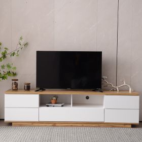Modern TV Stand For Up To 80'' TVs, Media Console With Multi-Functional Storage