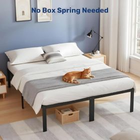 Full Size Bed Frame, 14 Inch Platform Bed Without Spring Mattress Required