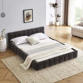 Queen Size Upholstered Bed Frame with Thick Fabric