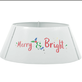 HOMCOM 26 Inch Christmas Tree Collar Ring, Stand Cover For Decor, White