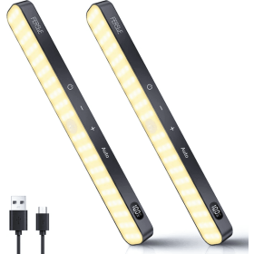Under Cabinet Lights Rechargeable, Battery Level Display, 60 LED Motion Sensor Cabinet Light, Dimmable Touch Control (Option: Warm-2PCS)
