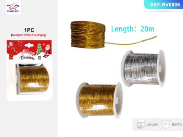 Christmas Metal Yarn Ribbon And Roll Mixed In Two Colors (Option: 20M)