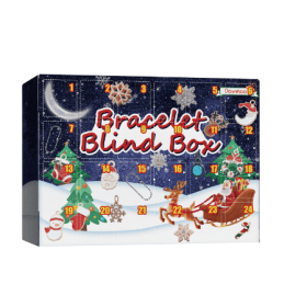 Dowmoo Christmas Advent Calendar Diy Bracelet Blind Box 24 Grid Calendar Bell Accessory Blind Box (Option: 1PCs)