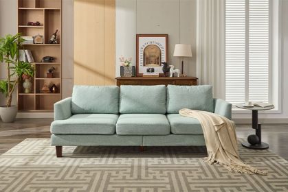 Fabric 3 Seater Couch With 2 USB, Comfortable Sectional Couches And Sofas For Living Room Bedroom Office Small Space, Easy Assembly & Comfy Cushi (Option: Light Green)