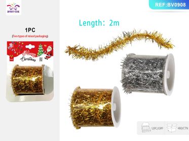 Christmas Metal Yarn Ribbon And Roll Mixed In Two Colors (Option: 2M)